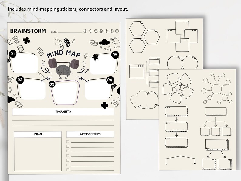 Remarkable 2 Mind Map Brain Dump Kit: Traceable Icons (PDF) - Etsy ...