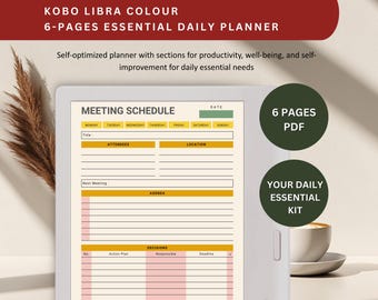 Kobo Waage Tagesplaner: 6-Seiten-Produktivitätsvorlage (PDF)