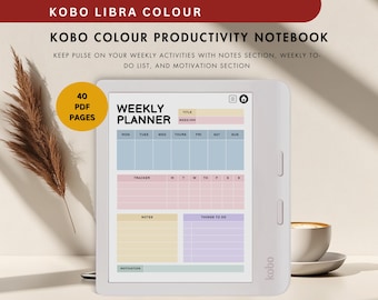 Productivity Bundle Kobo Libra Planner, kobo templates, kobo planner, kobo libra colour , kobo libra bundle, kobo eink reader, kobo e-reader
