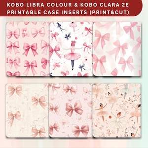 Kobo Libra Colour Kobo Clara 2E Color Printable Cardstock Clear Case Insert, Kobo Pink Cover, Coquette Back Cover, Kobo Printable Case cover