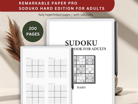 Remarkable Paper Pro Sudoku Puzzle: Hard Edition (Digital Download)