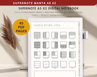 Cuaderno digital Supernote A5 X2: Planificador con hipervínculos (descarga en PDF)