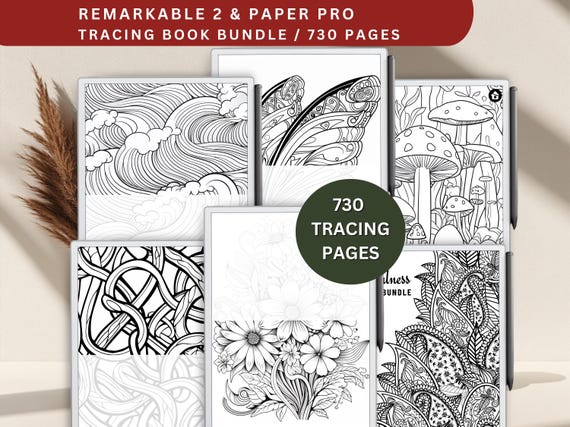 Tracing Book bundle for Remarkable  paper pro and remarkable 2 devices | templates for remarkable |  planners for remarkable paper pro e-ink