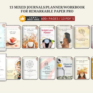 Journal Bundle for remarkable paper pro | Template bundle for remarkable paper pro | workbook for remarkable pro | bundle for remarkable