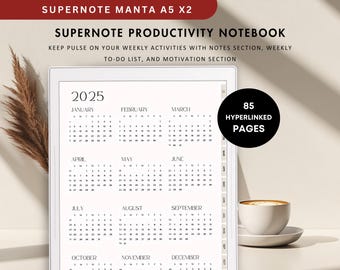 2025 Minimalist Planner for Supernote Manta A5 X2 (PDF Download)