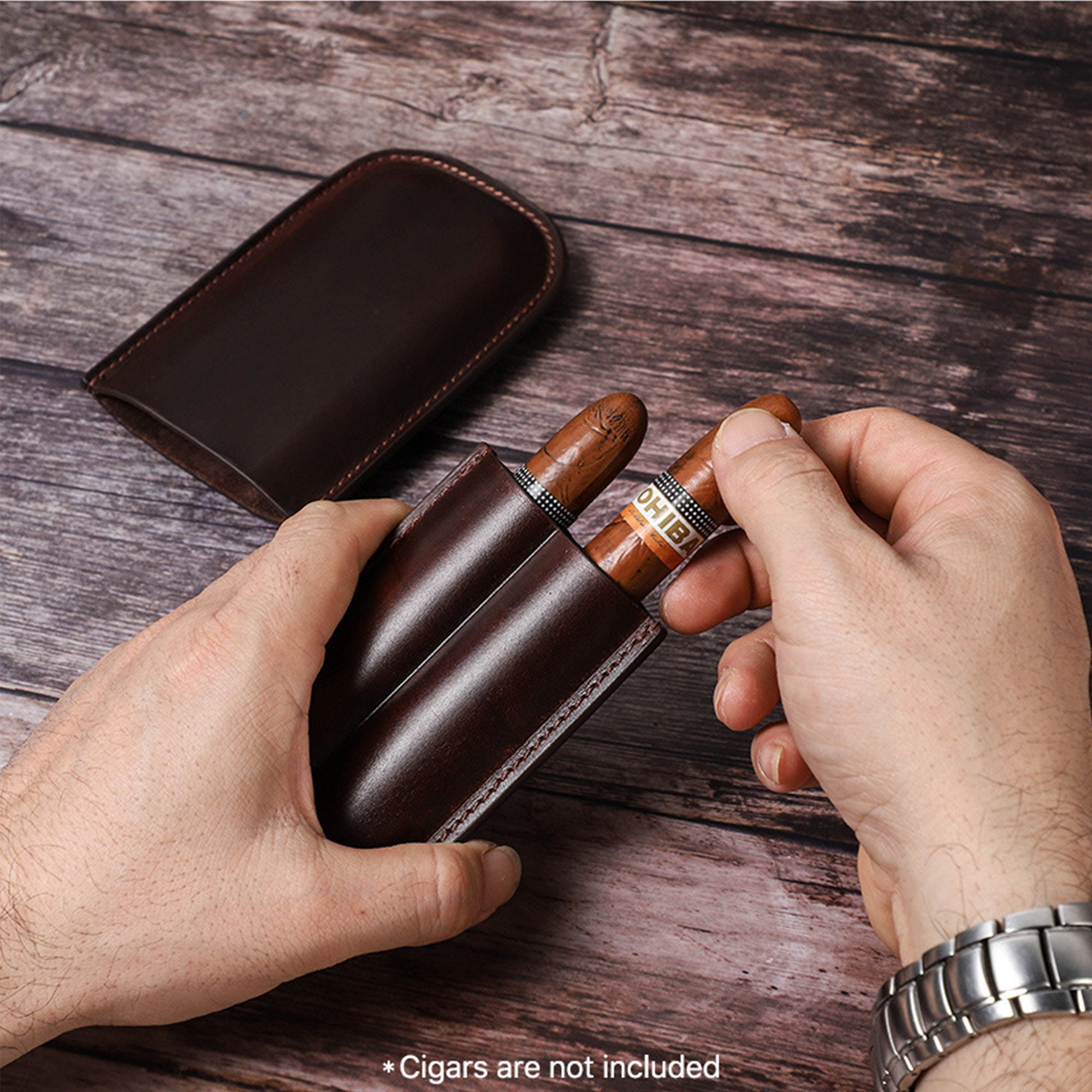 Leather Cigar Bag Two Leather Cigar Storage Bags Travel Etsy