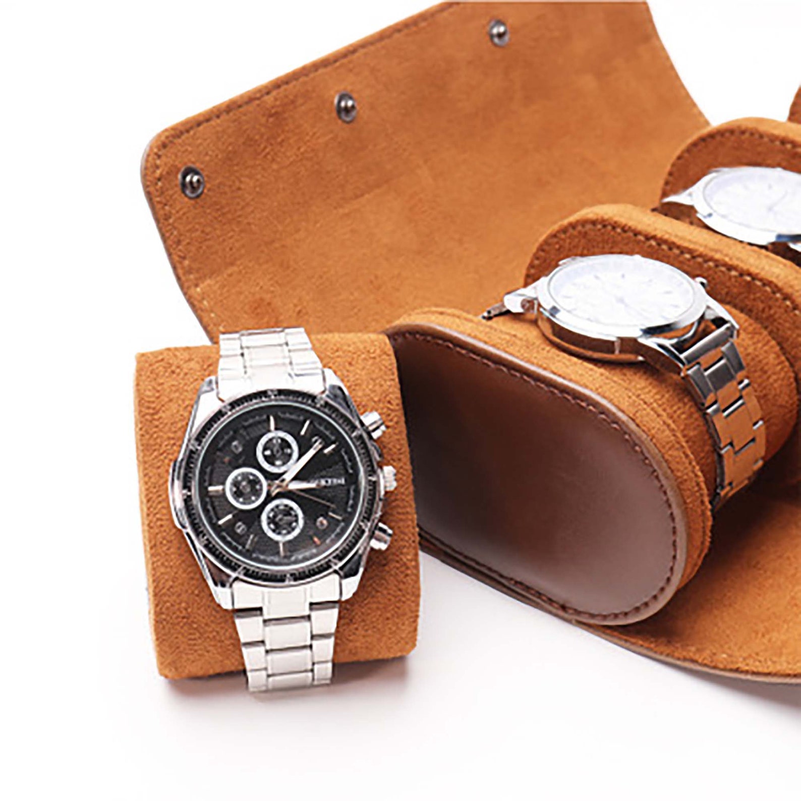 watch travel roll case leather