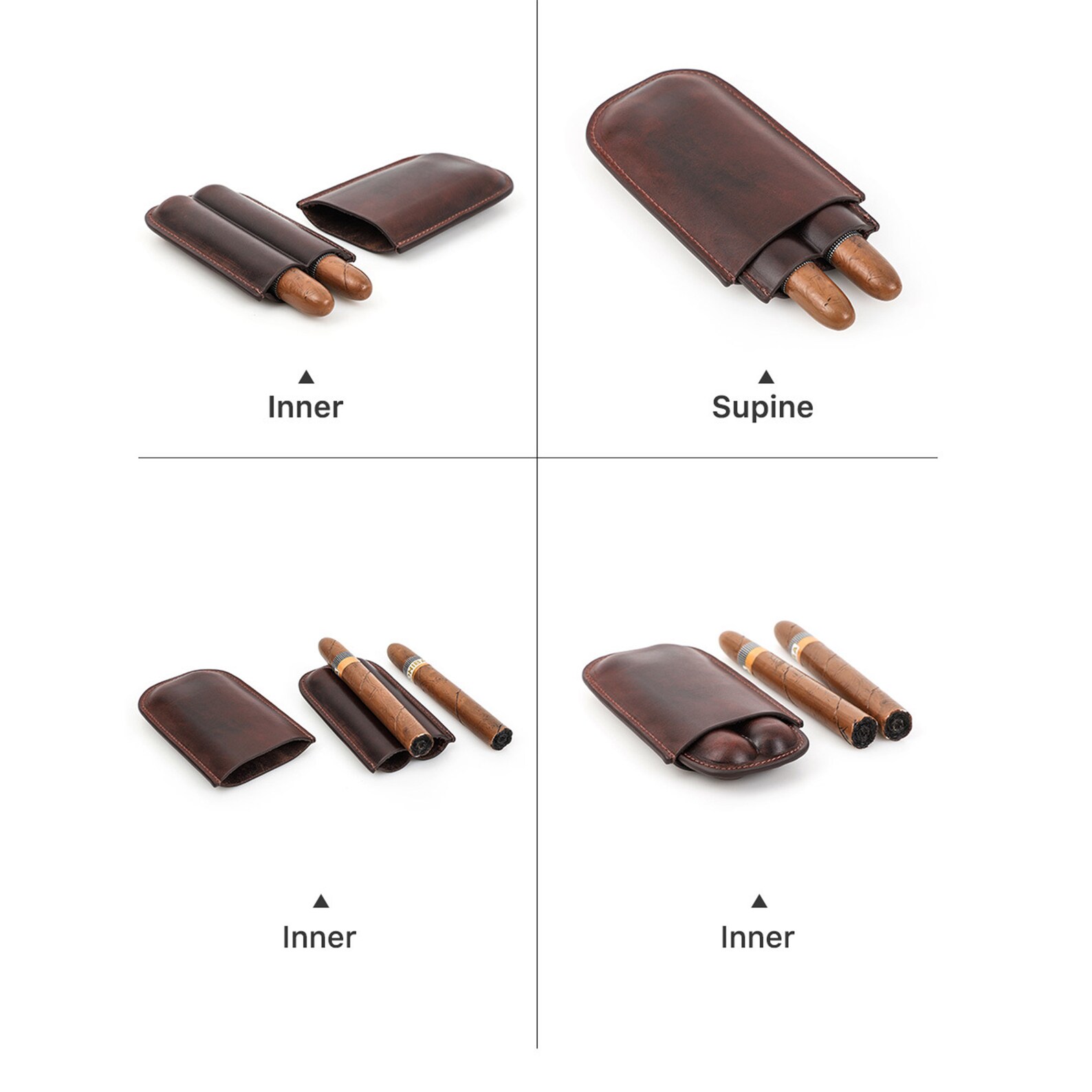 Leather Cigar Bag Two Leather Cigar Storage Bags Travel Etsy