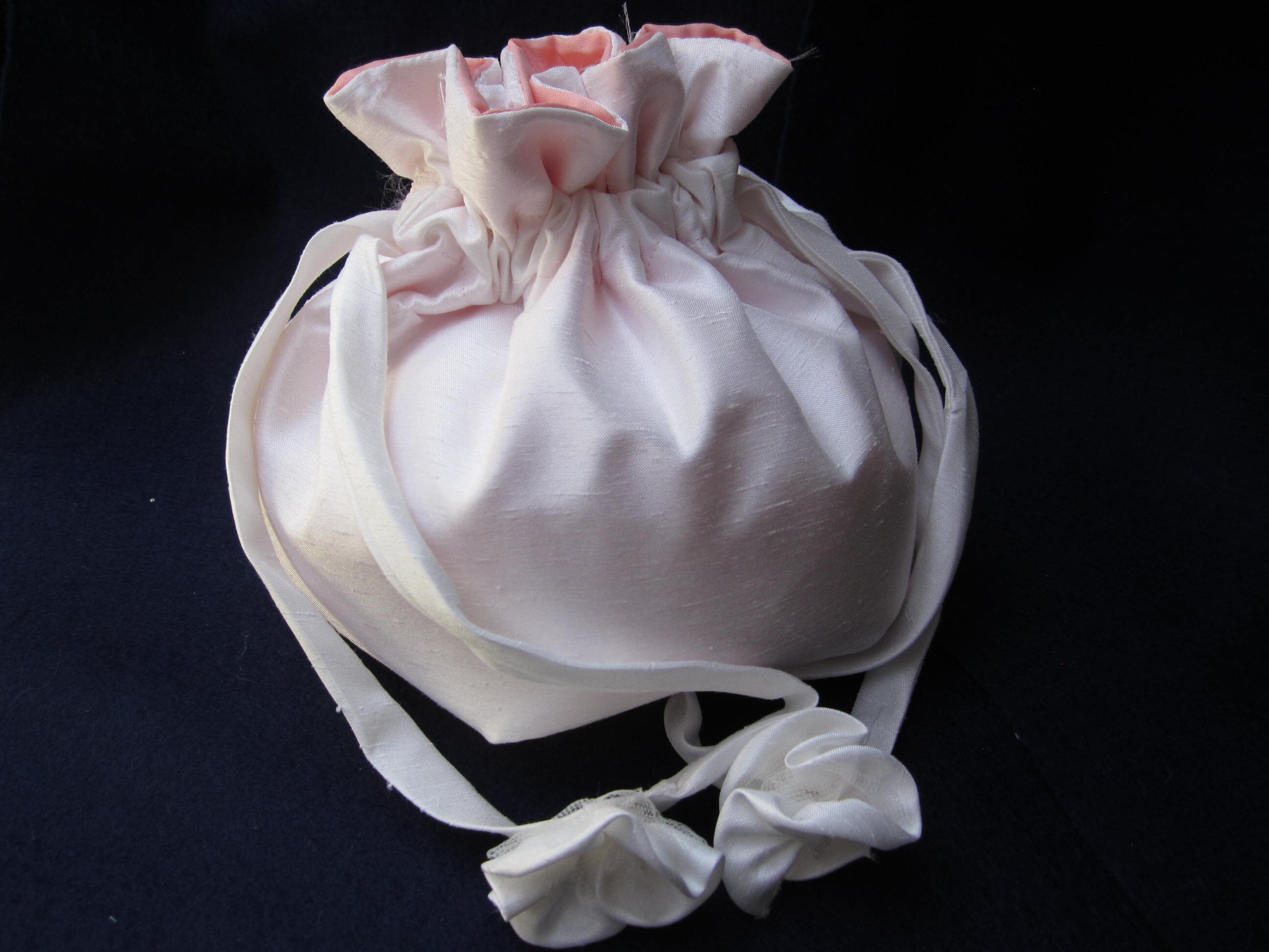 Wedding dolly bag pouch ivory silk drawstring bride Etsy