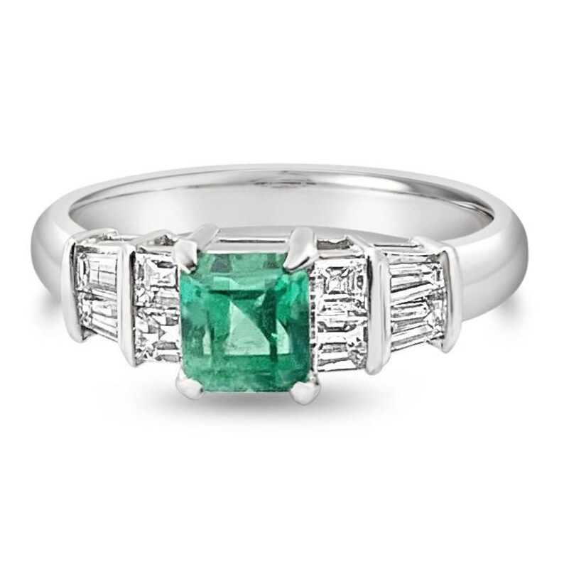 Colombian Emerald Platinum Ring - Etsy