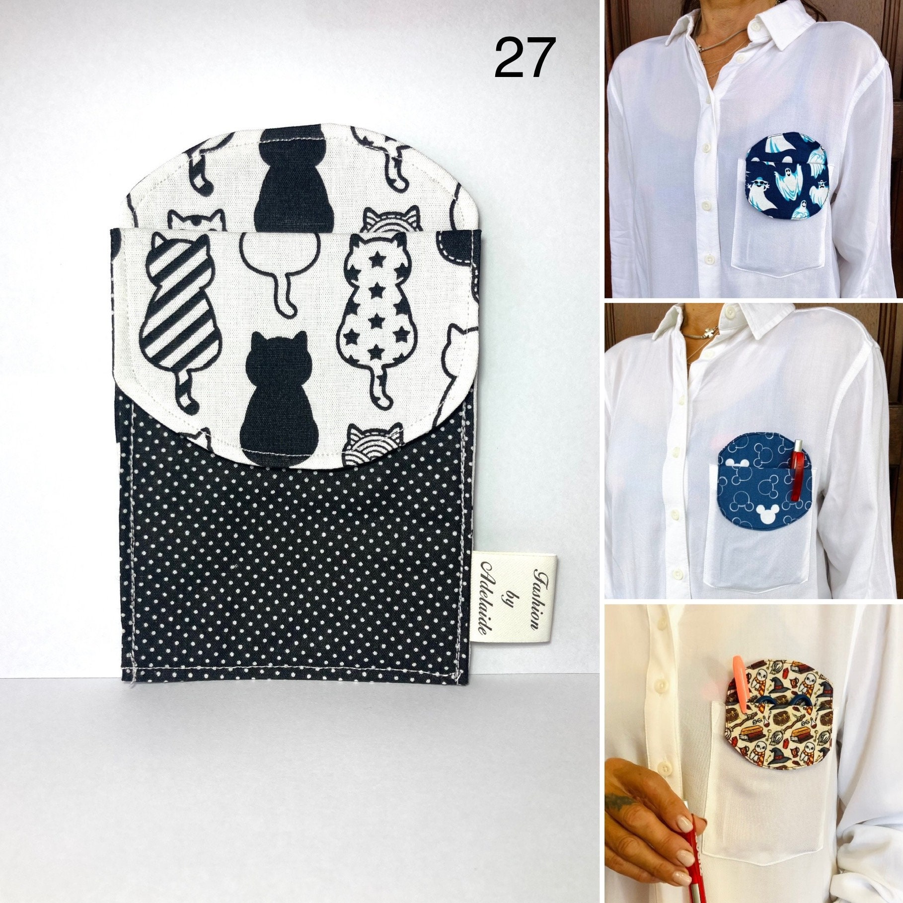 5-Pack Pocket Pen Holder Pouch - PVC Shirt Pocket Organizer For Nurses, Lab Coats, Professionals