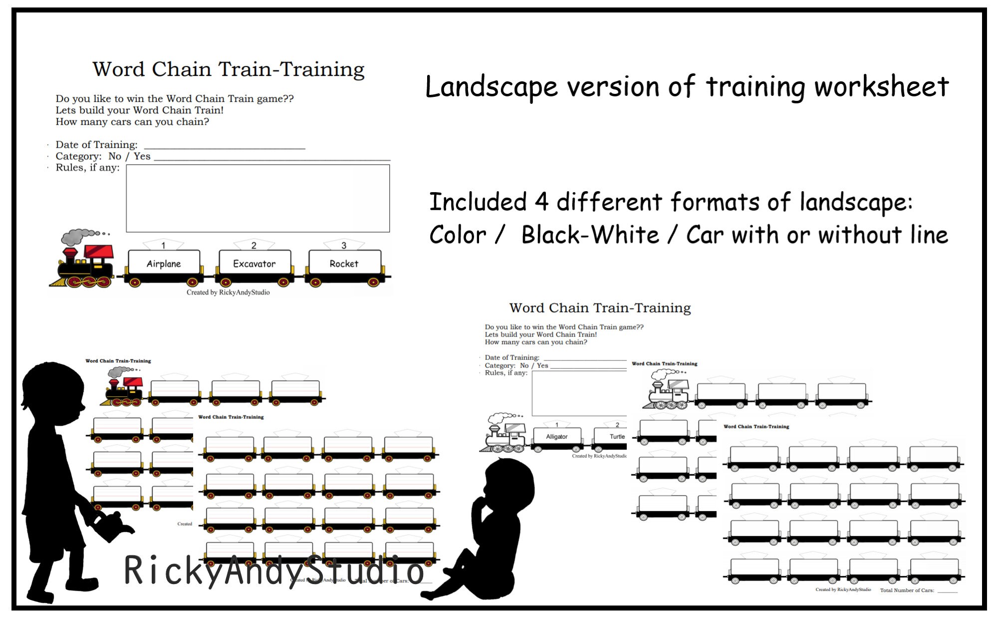 32 Pages Word Chain Worksheet Steam Locomotive Train for - Etsy Canada