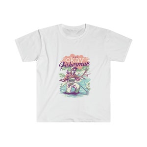 Theokayfisherman Woman holding a stick Unisex Softstyle T-Shirt