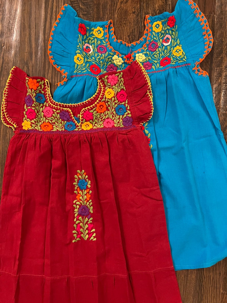 Little Girls Mexican Dress. Girls Embroidered Dress. Girls Etsy