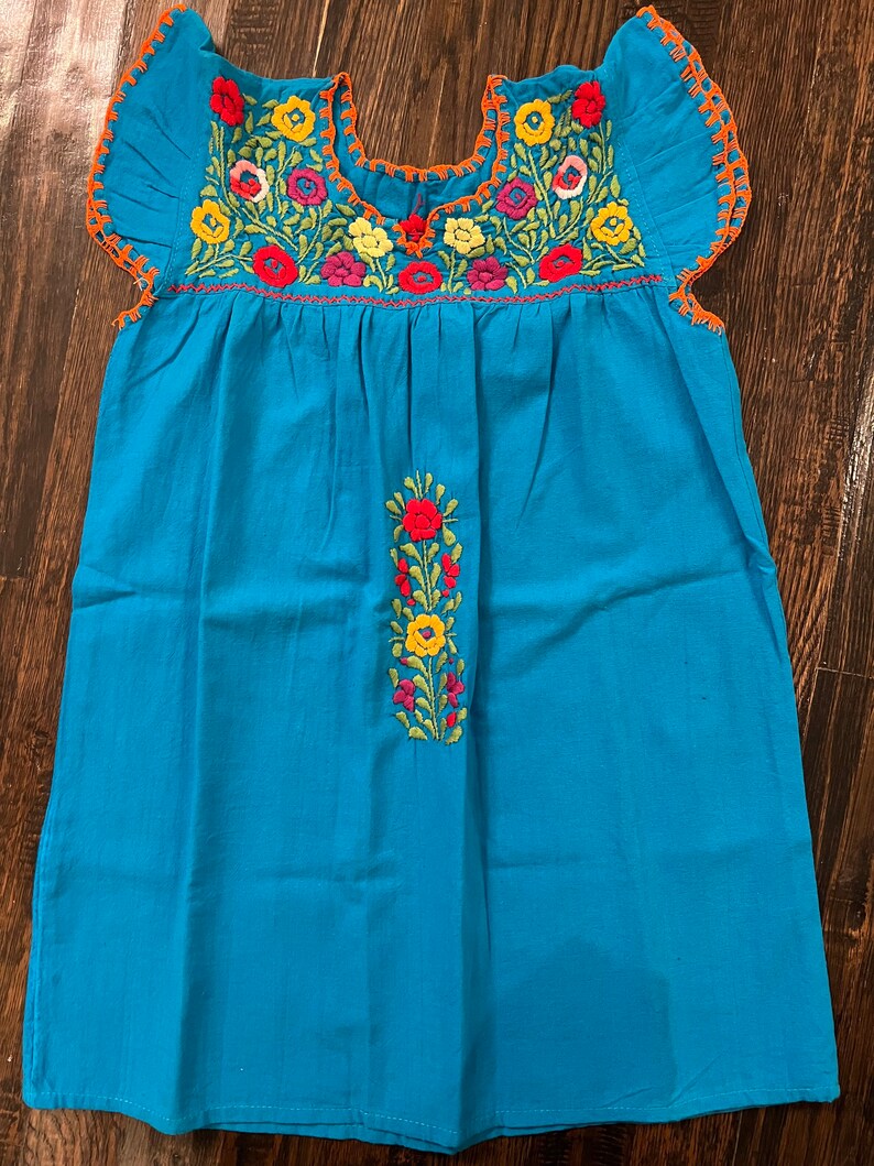 Little Girls Mexican Dress. Girls Embroidered Dress. Girls Etsy