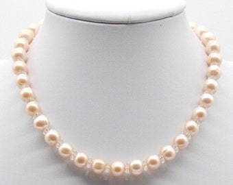 40337 Collar con perlas de agua dulce en rosa suave