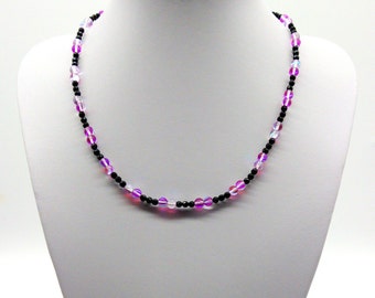 40319 Necklace Lila Light with rock crystal and spinel