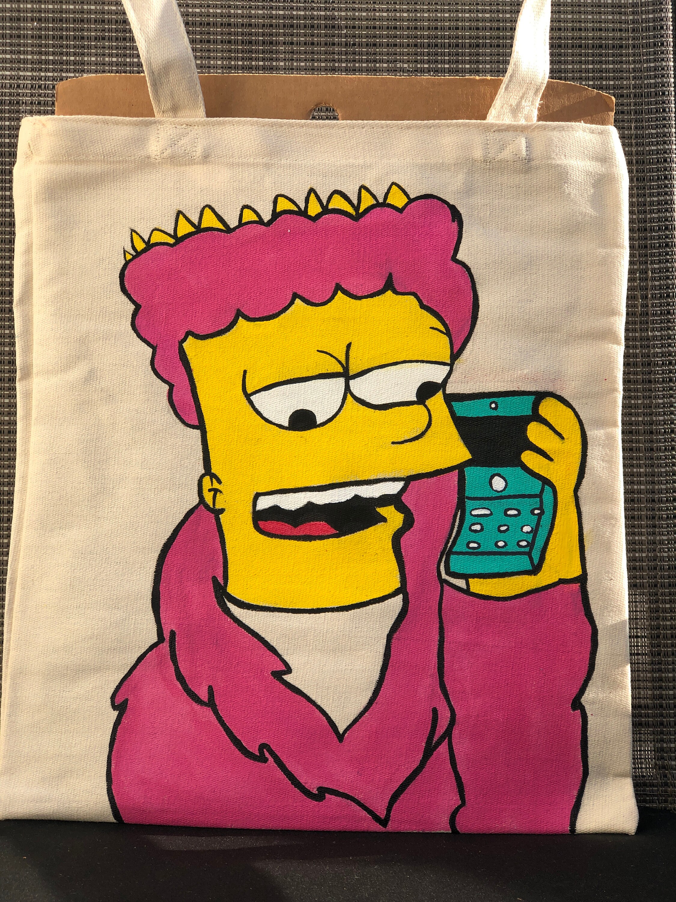 Bart Simpson Pink fur coat meme Etsy