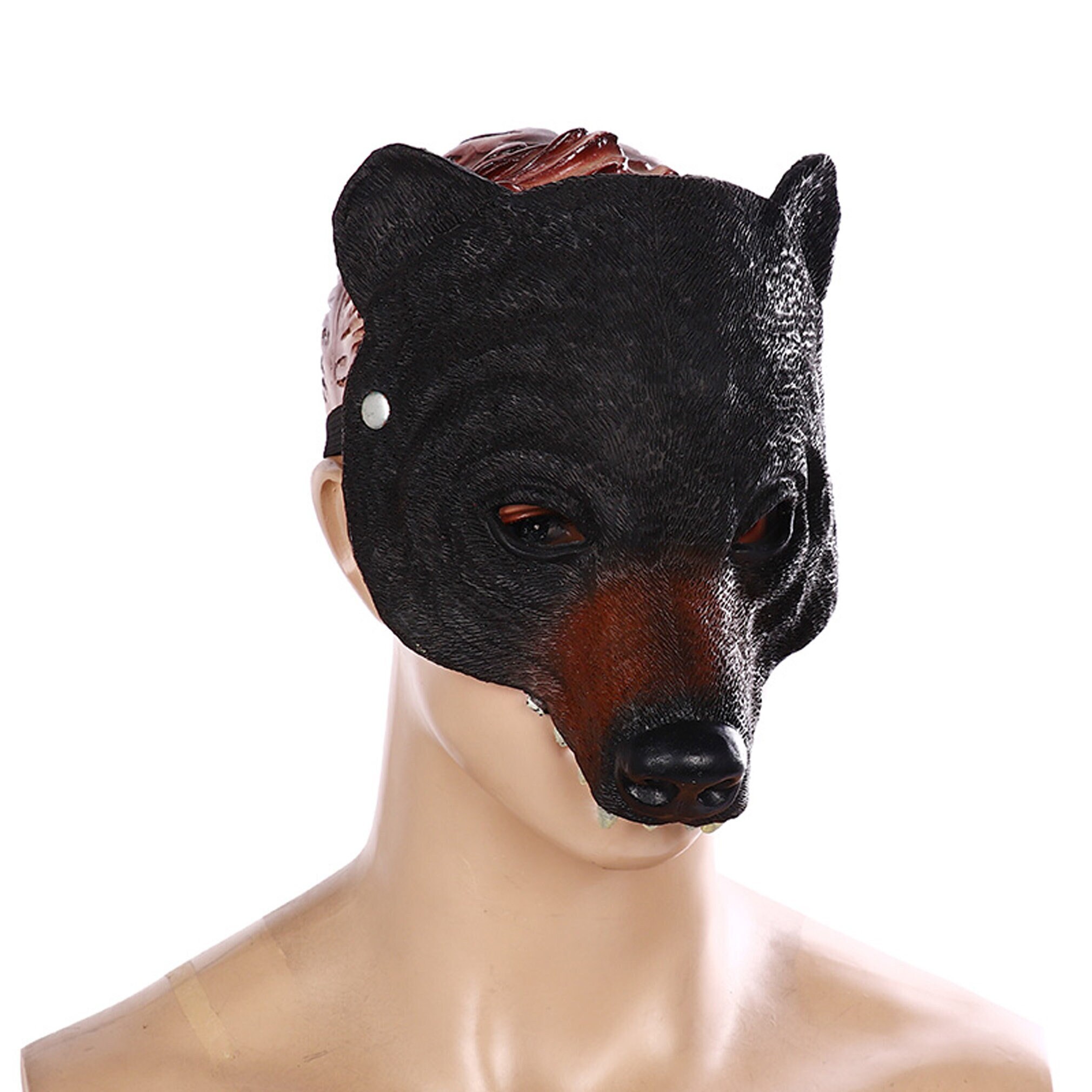 Brown bear mask mens costume black bear mask Masquerade mask Etsy