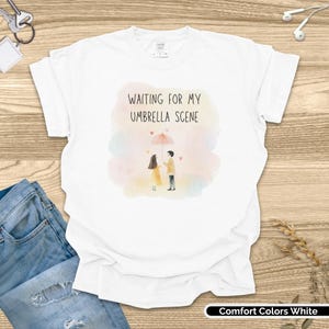 Kdrama Shirt, Waiting for My Umbrella Scene T-Shirt, Korean Drama Fan Gift, Rainy Day Cozy Tee, Seoul Romance, Kdrama Lover Gift