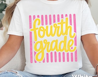 Fourth Grade Teacher Tshirt, Teacher Team Tee, Striped Back To School Shirt, Elementary Teacher, New Teacher Gift