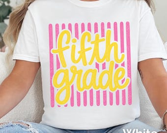 Fifth Grade Teacher Tshirt, Teacher Team Tee, Striped Back To School Shirt, Elementary Teacher, New Teacher Gift