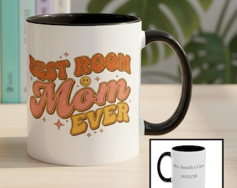 Retro Best Room Mom Ever Mug, Personalized Room Mom Gift, Class Mom Gift, Room Parent Coffee Mug, End of School Year