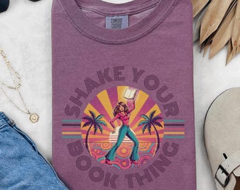 Vintage 1970s Book Lover T-Shirt, Retro Reader Tee, Sunset Graphic Funny Book Lover Shirt, Gift for Reader