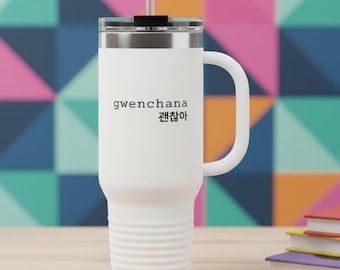 Gwenchana It's Okay Korean Tumbler, Korean Drama Inspired Insulated Cup, Kdrama Gift, Korean Drama Lover
