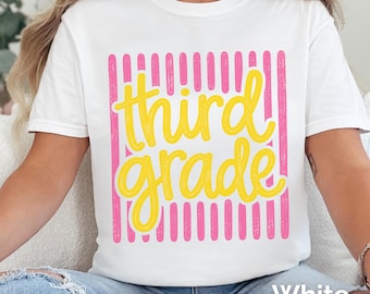 Third Grade Teacher Tshirt, Teacher Team Tee, Striped Back To School Shirt, Elementary Teacher, New Teacher Gift