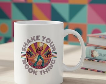 Retro Book Lover Mug, 70s Inspired Reading Cup, Funny Reader Gift, Cozy Bookworm Gift