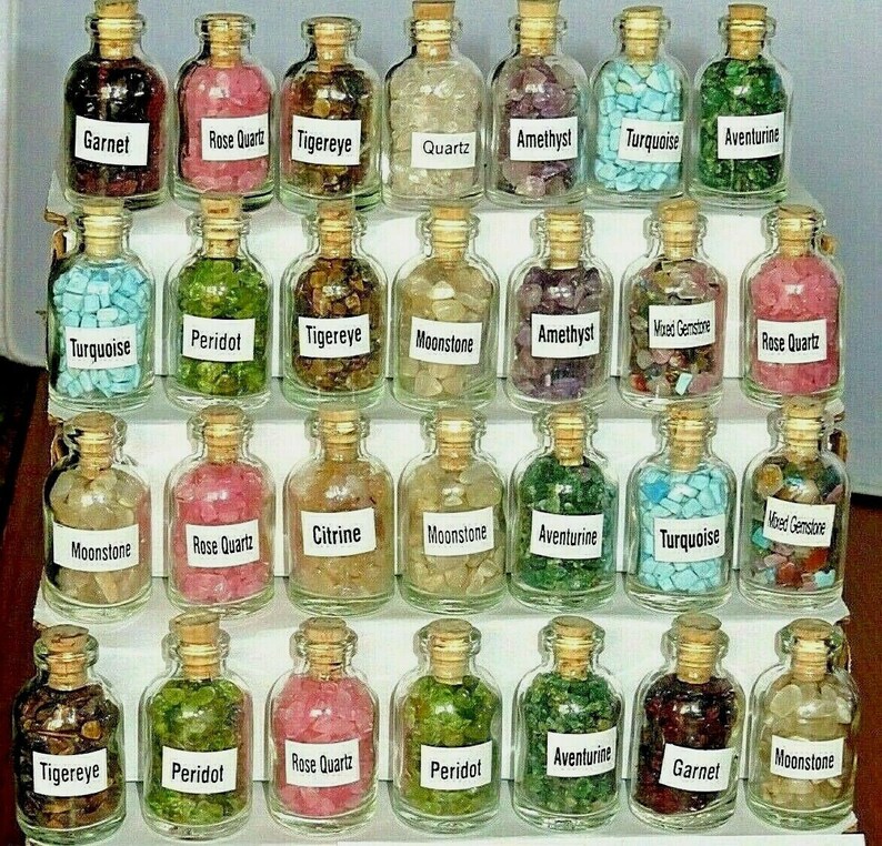 mini gemstone bottles