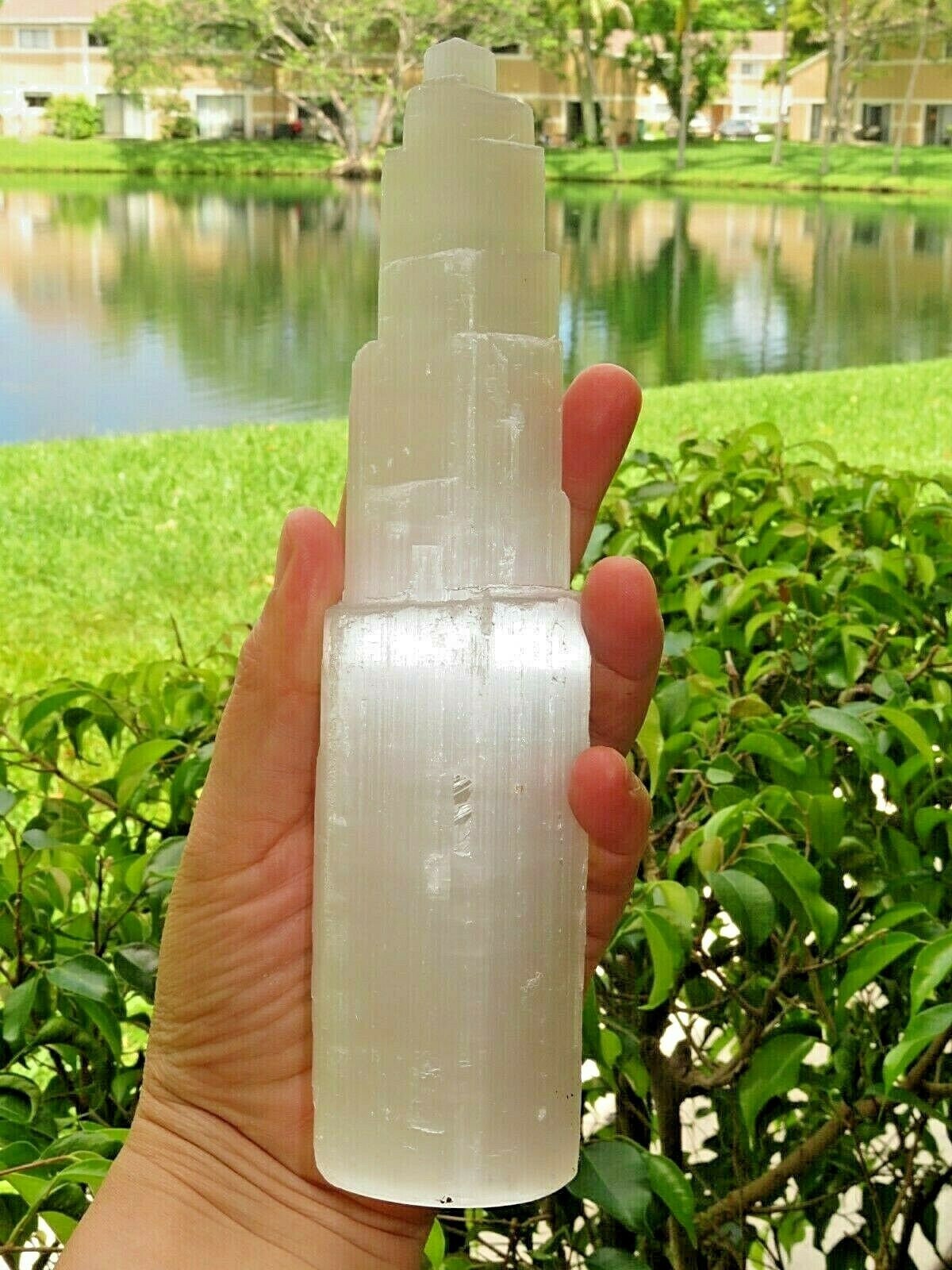 XL Large Selenite Crystal Tower 8" Tall, Selenite Skyscraper, Se…