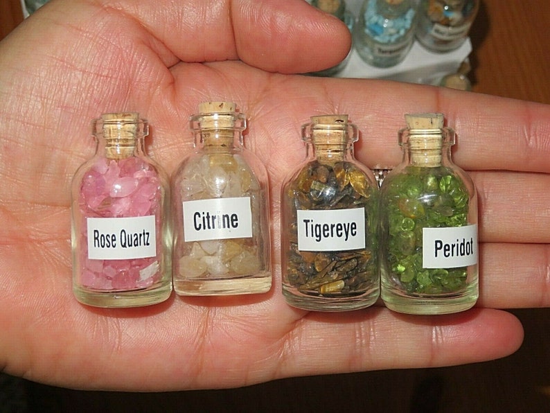 mini gemstone bottles