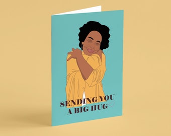 Tarjeta de felicitación de gran abrazo: en blanco por dentro, enviando amor