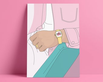 Impresión artística La puntualidad es sexy - Mad Men / Modernismo de mediados de siglo / Gráfico / Diseñador