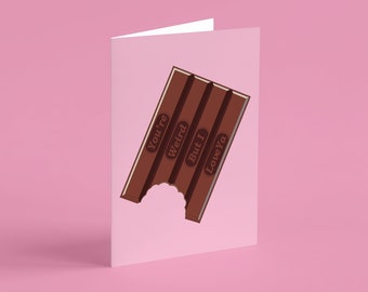 Tarjeta Eres raro pero te amo (KitKat): ¡perfecta para aniversario o cumpleaños!