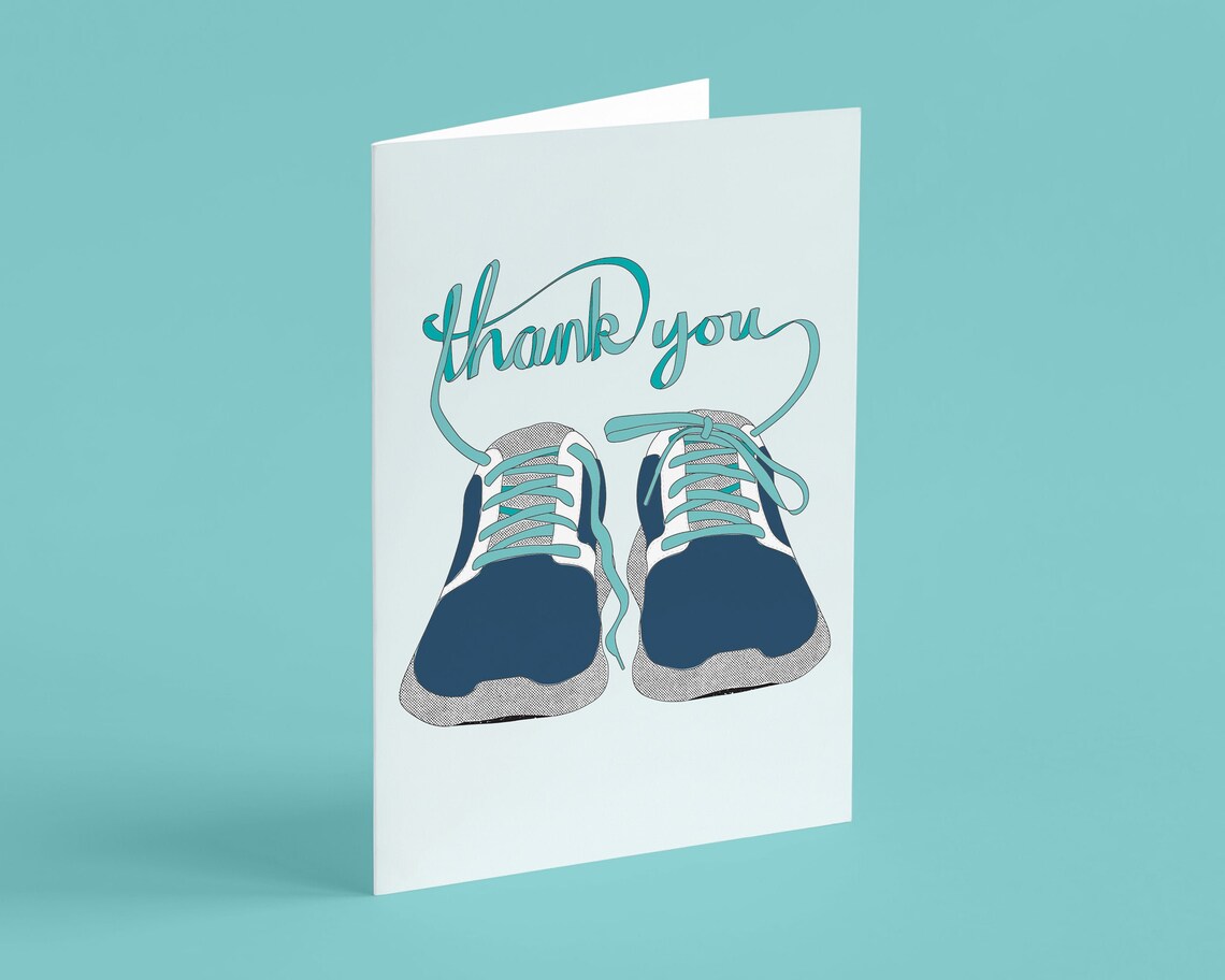 Thank You Greeting Card for Runners Sports and Sporty Etsy UK