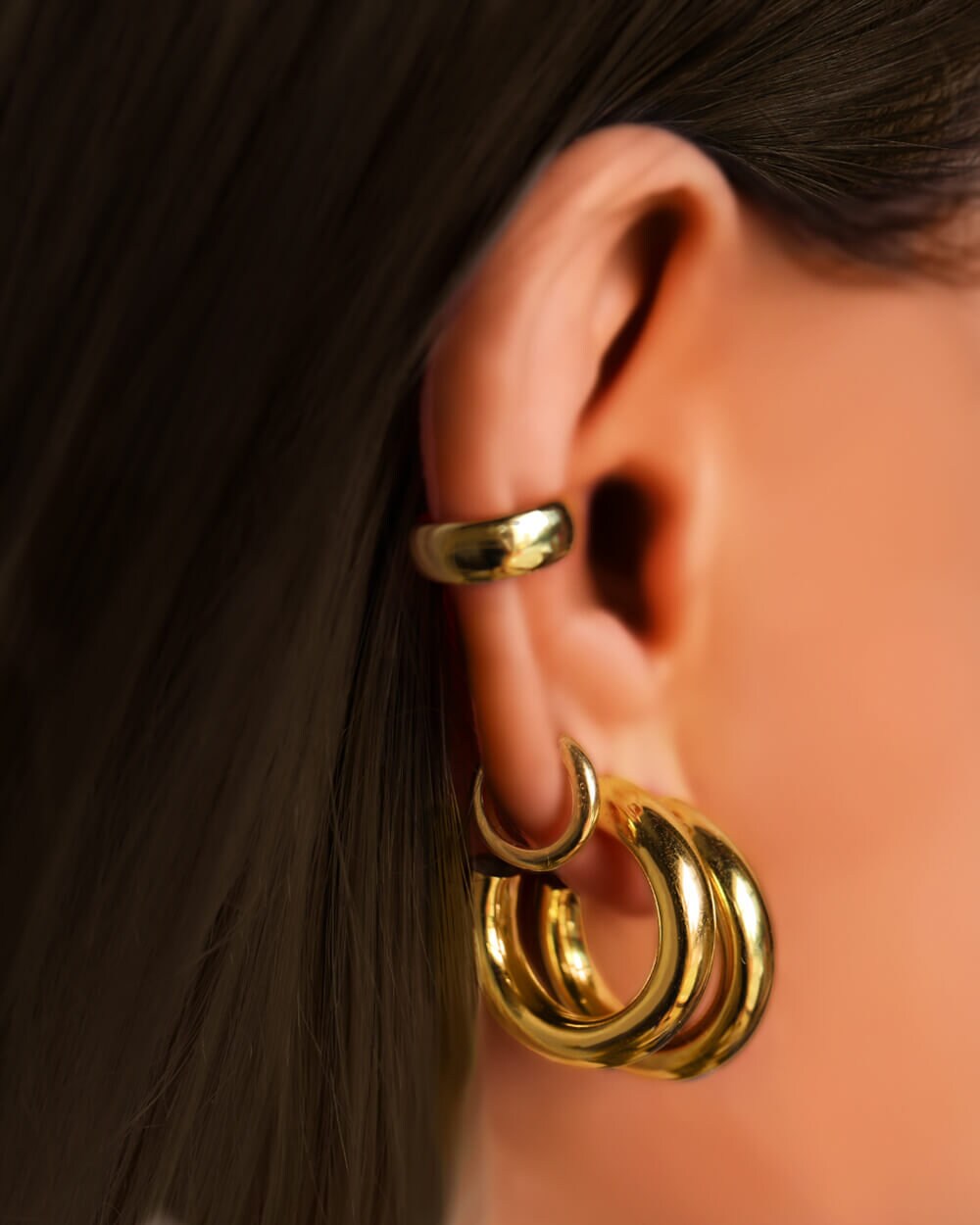 Chunky Hoops Thick Silver Hoops Big Silver Hoops Boho Etsy