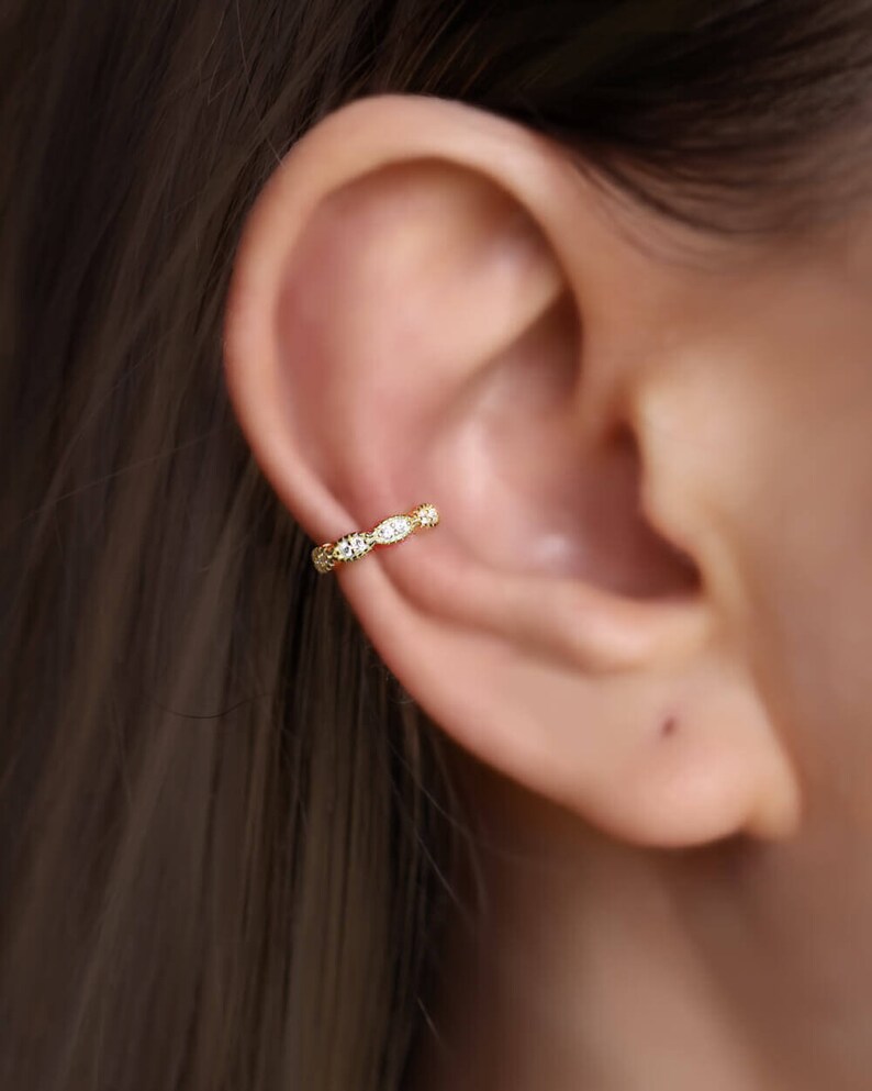 Gold Ear Cuff Ear Cuff No Piercing Cartilage Ear Cuff Ear Etsy