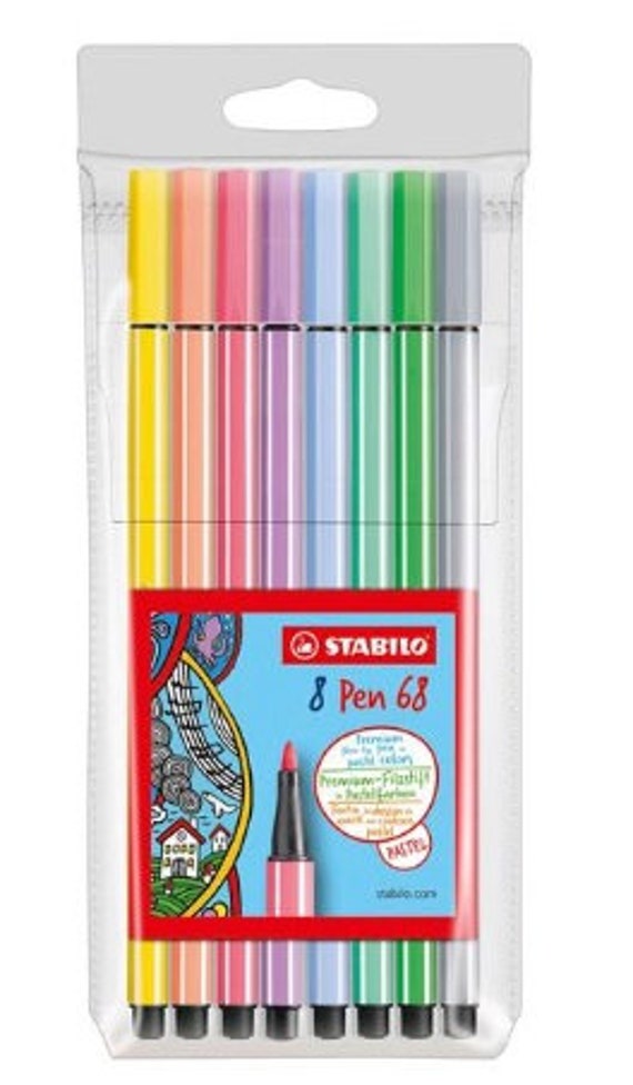 STABILO Pen 68 wallet of 8 pastel 