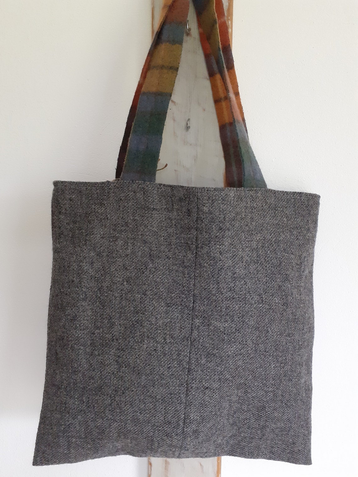 Irish Tweed Tote Bag recycled fabric bag shopper shoulder | Etsy