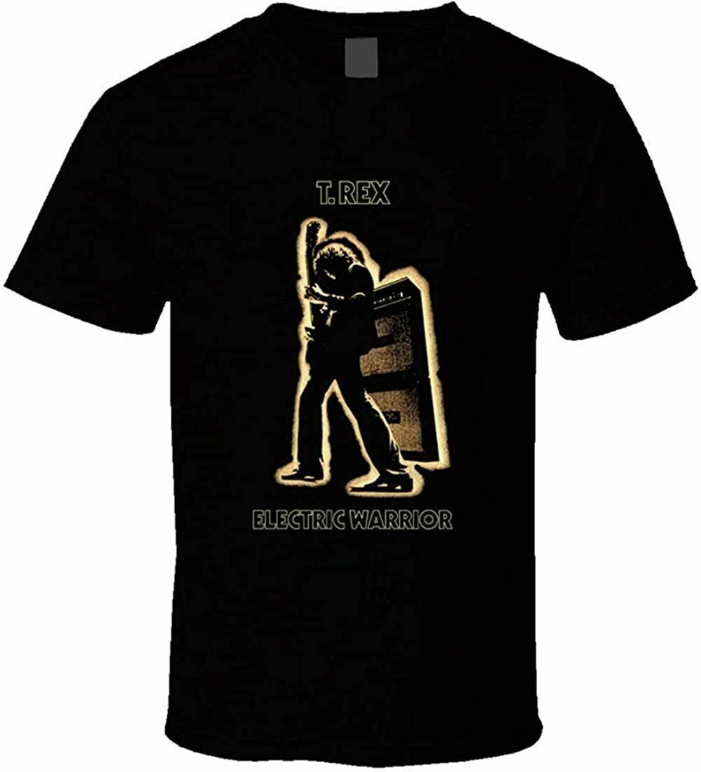 Men's T. Rex Retro Glam Rock Band Hippies Electric Warrior Cover Marc Bolan T-shirt
