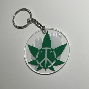 Marijuana Brings Peace Key Chain