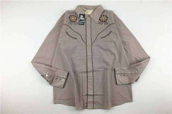 Gray Cowboy Western Native American Shirt