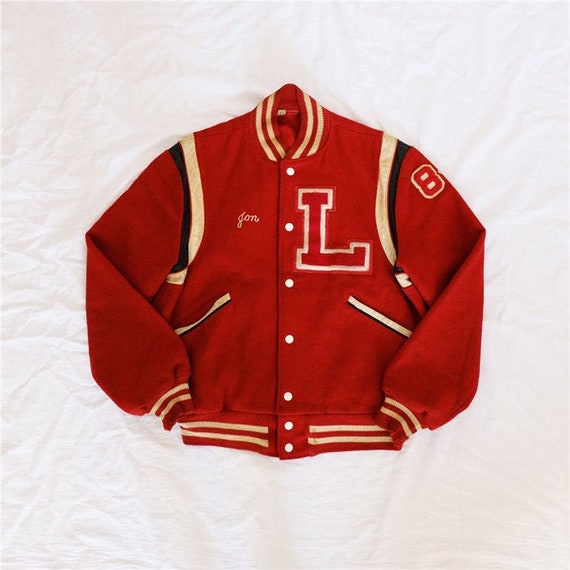 Butwin Baseball Jacket Red Vintage 40s 50s Butwin