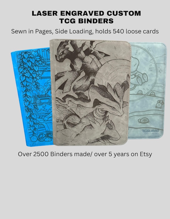 Custom Laser Engraved Trading Card Binder – Custom PU Leather Storage for TCG Collectors