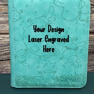 Custom Laser Engraved 4 CARD Trading Card Binder – Custom 4 CARD PU Leather Storage for Tcg Collectors