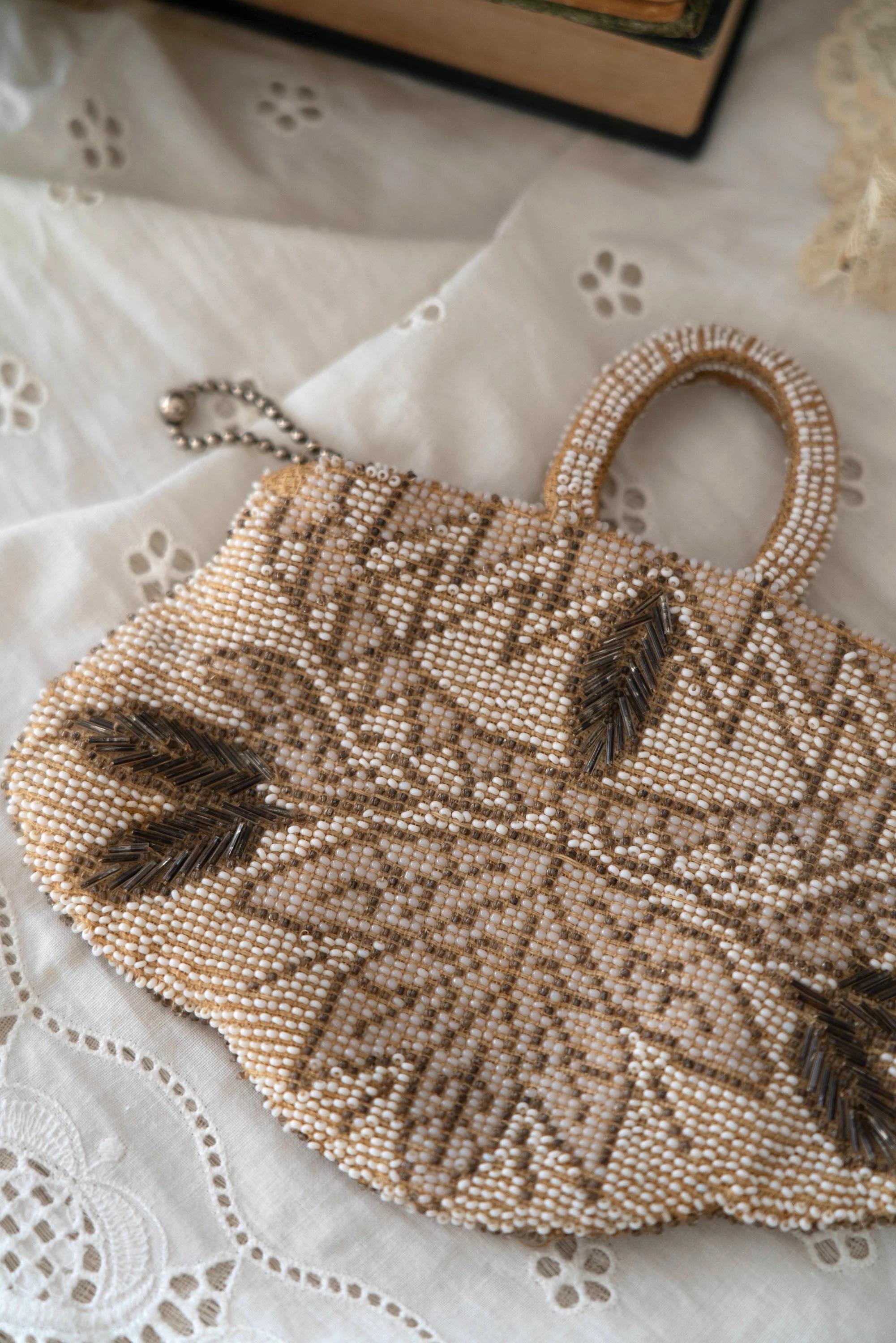 1920's Antique Deco Inspired Gatsby Beaded Evening Bag - Matte Copper main image 0