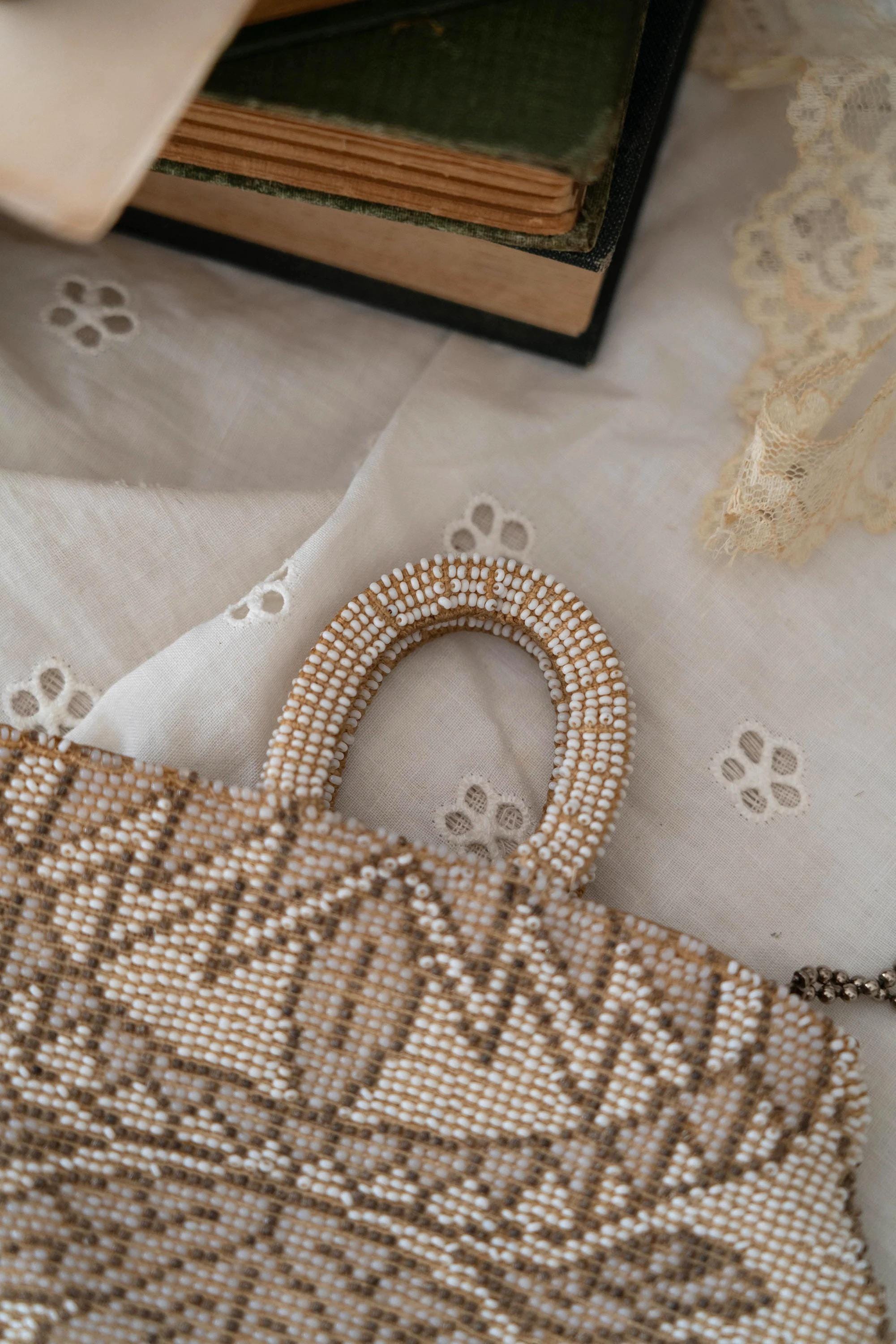 1920's Antique Deco Inspired Gatsby Beaded Evening Bag - Matte Copper main image 1